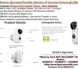 Battery Operated Portable Wireless IP Security Camera