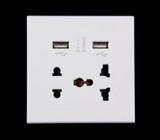 Universal Dual 2 USB Electric Wall Power Socket Outlet Adapter Plug Plate 2100mA