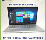 HP Pavilion 14-CE1008TU (i5-8/4GB/1TB) Premium Preowned [Refurbished]