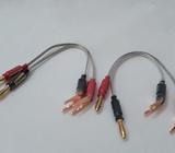 Flat silver Jacket Speaker Bi-Wire Jumper Cables