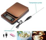 LCD Digital Electronic Jewelry Weighing Home Coffee Scale Timer with Probe