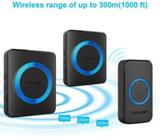 TeckNet Wireless Doorbell, Twin Waterproof Wall Plug-in Cordless Door Chime Kit With 300m Range
