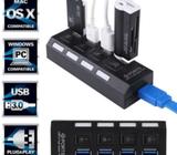 USB 3.0 Super speed 5Gbps Hub 4 port with switches on off each port