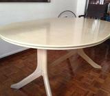 $599 - DESIGNER CREAM DINING TABLE + HIGH-BACK CHAIRS