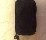 Black/ Blue Black Keychain Pouch With Compartments