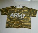 Chill Chill Army Collection By C&C Camo Short Sleeve Crop Top