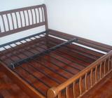 Queen size wooden bed frame wardrobe and drawer