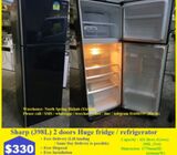 Sharp (398L) 2 doors Huge fridge / refrigerator ($330 + Free Delivery & 2mths warranty)