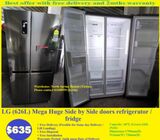 LG (626L) Mega Huge Side by Side doors fridge / refrigerator ($635 + Free Delivery and 2mths warrant
