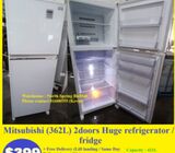 Mitsubishi (362L) 2doors Huge refrigerator / fridge ($399 + Free Delivery & 2mths warranty)