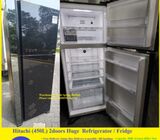 Hitachi (450L) 2doors Huge  Refrigerator / Fridge ($375 + Free Delivery & 2mths warranty)