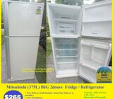 Mitsubishi (375L) BIG 2doors  Fridge / Refrigerator ($265 + Free Delivery and 2mths warranty)