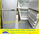 LG (538L) Huge 2 doors  fridge / refrigerator ($250 + Free Delivery and 2mths warranty)